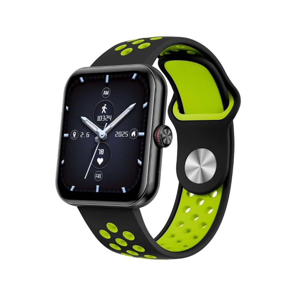 Crossbeats Ignite S3 Bluetooth Calling & Spo2 Smartwatch AI Voice Assistant, 1.7” HD IPS Display & Ultra-Thin Metal Body - Sporty Green