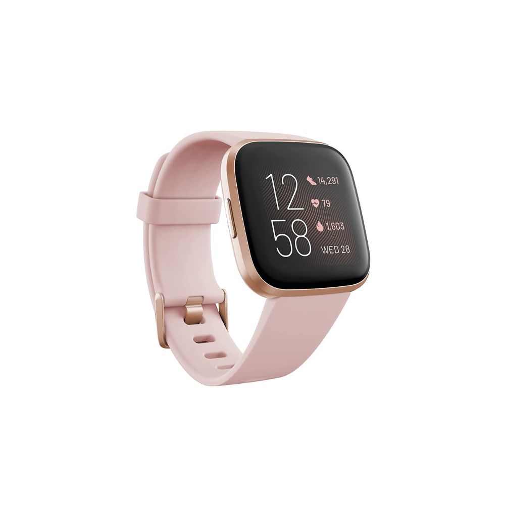 Fitbit FB507RGPK Versa 2 Health & Fitness Smartwatch, One Size (S & L Bands Included) (Petal/Copper Rose)