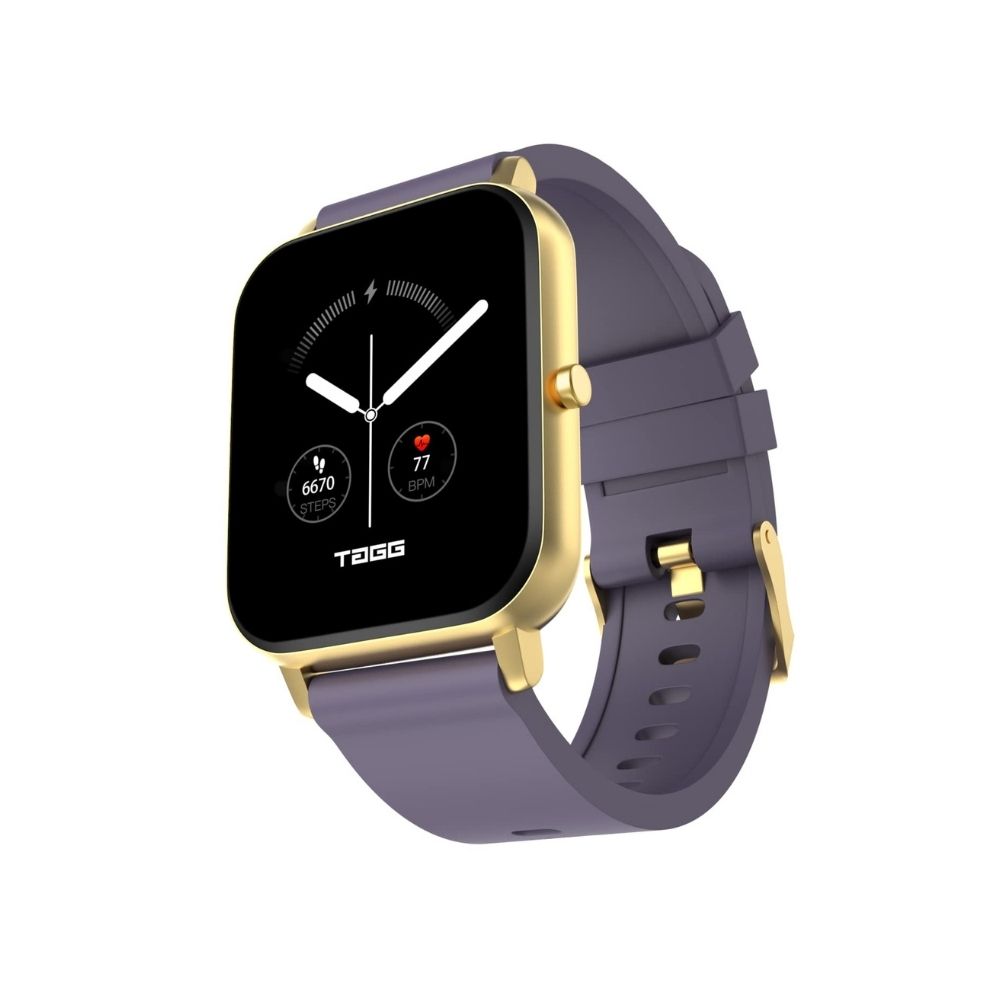 TAGG Verve Sense Smartwatch with 1.70'' Large Display - Gold Lavender, Standard