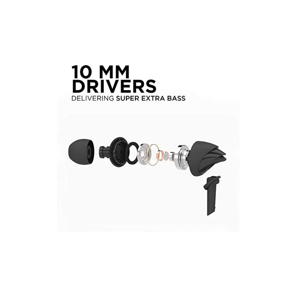 boAt Bassheads 110 Wired Earphone with Super Extra Bass, In-line Mic, Black