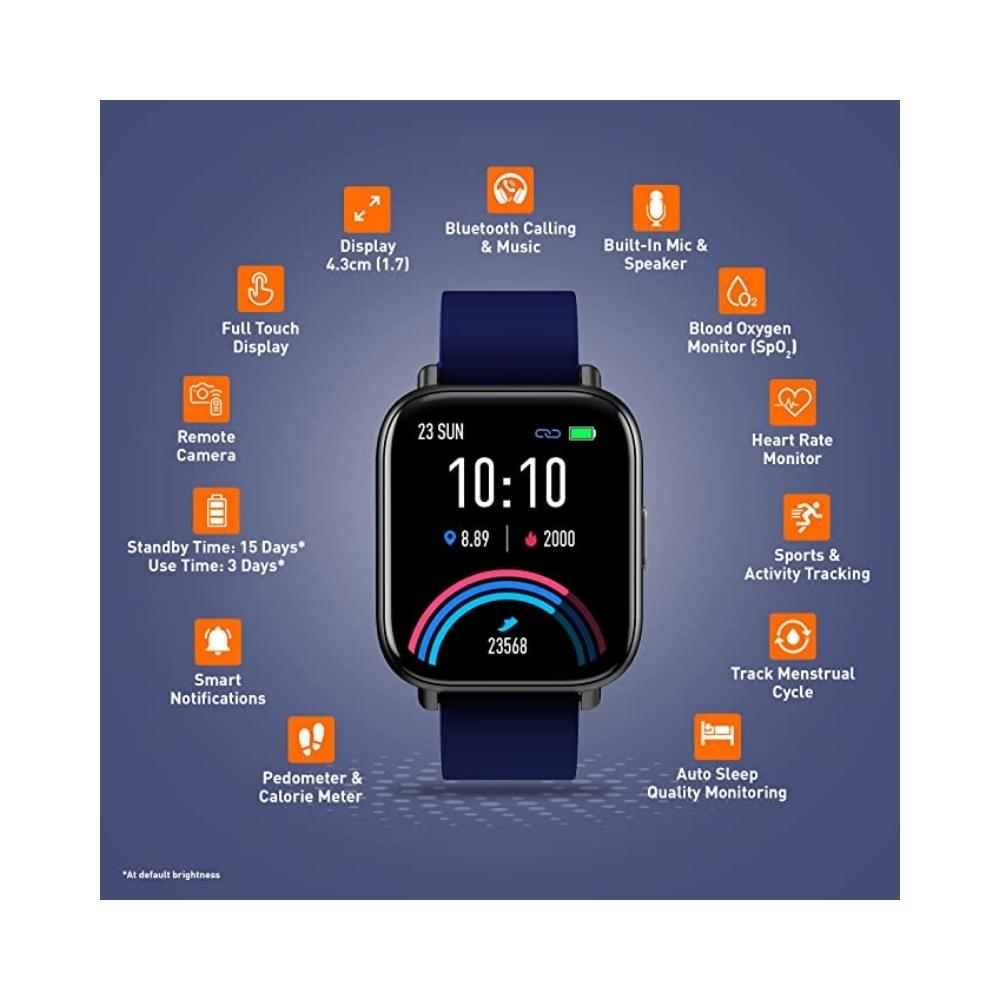 Gionee STYLFIT GSW6 Smartwatch with Bluetooth Calling and Music(Midnight Blue)