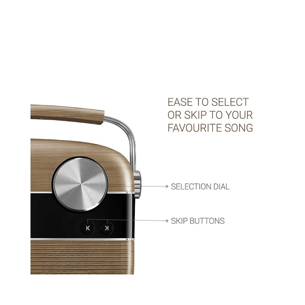 Saregama Carvaan Hindi - Portable Music Player with 5000 Preloaded Songs, FM/BT/AUXM, (Walnut Brown) - Without App