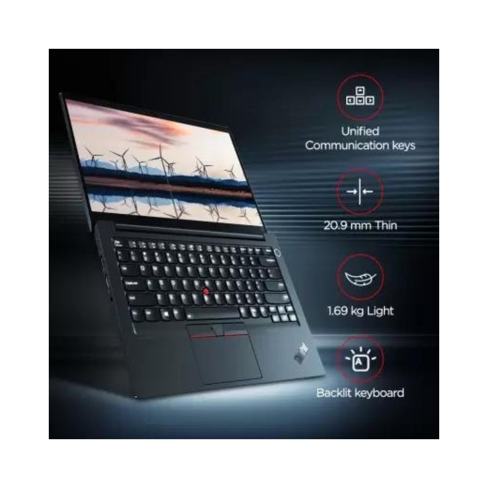 Lenovo Thinkpad Ryzen 5 Hexa Core 5600U - (8 GB/512 GB SSD/DOS) E14 AMD Gen3 Thin and Light Laptop (14 inch, Black, 1.69 kg)