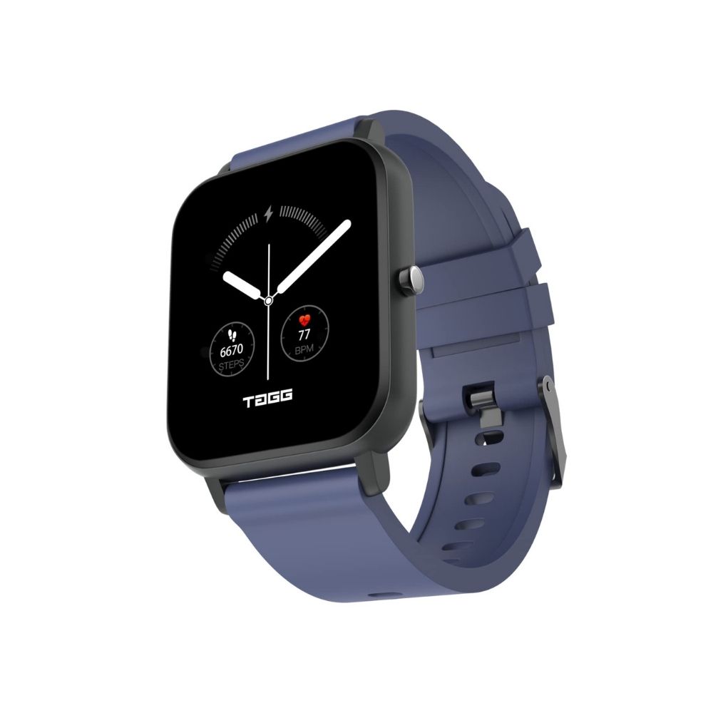 TAGG Verve Sense Smartwatch with 1.70'' Large Display - Gun Metal Blue