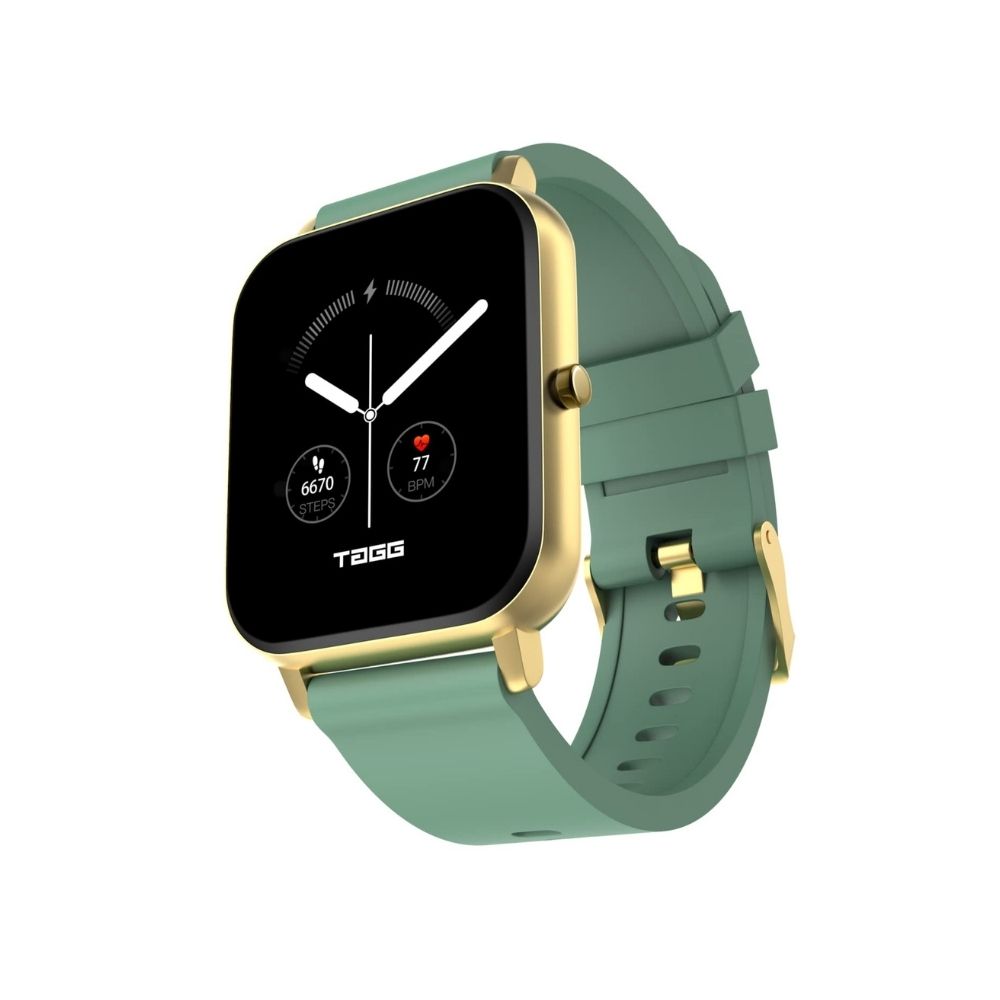 TAGG Verve Sense Smartwatch with 1.70'' Large Display - Gold Green
