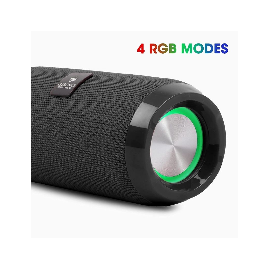 Zebronics Zeb Action with RGB Lights 10 W Bluetooth Speaker (Black, Stereo Channel)