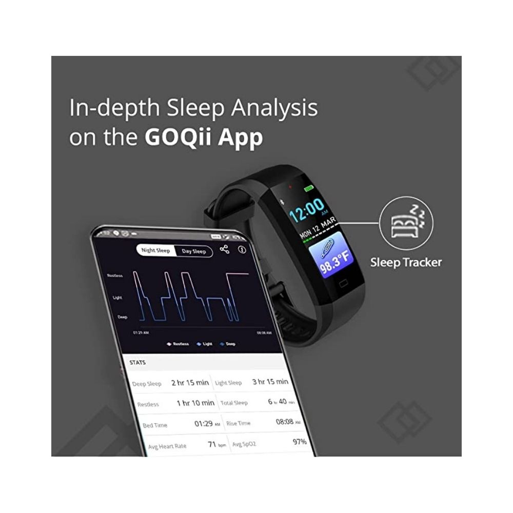 GOQii Vital 3.0 Full Touch Smartwatch (Black)