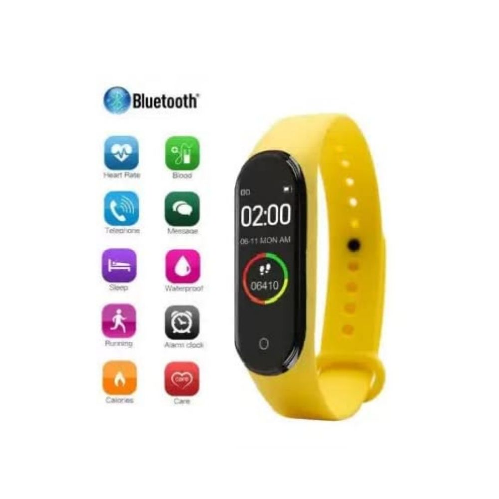 SHOPTOSHOP M4 Smart Watch for All Age Group, (Yellow )