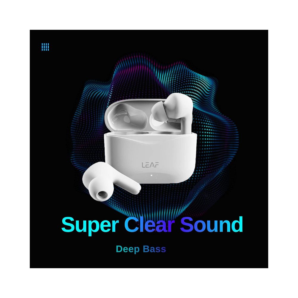 Leaf Buds 2 True Wireless Bluetooth Earphones with ENC mic, Type C Charging in Ear Earbuds with 20 Hours Playback Music (Pure White)