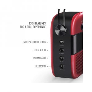 Saregama Carvaan Karaoke Wireless Bluetooth  Speaker (Metallic Red)