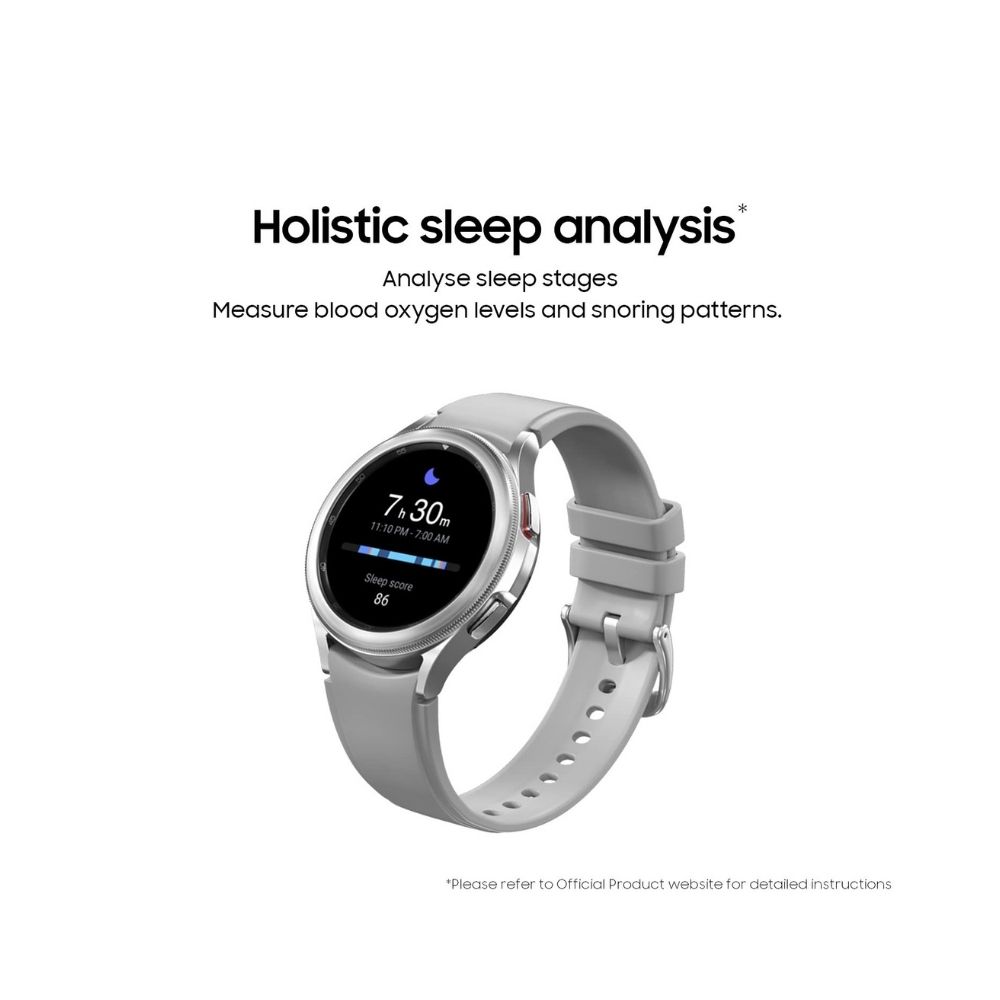 SAMSUNG Galaxy Watch4 Classic LTE (4.6cm) Smartwatch  (Silver Strap, Free Size)