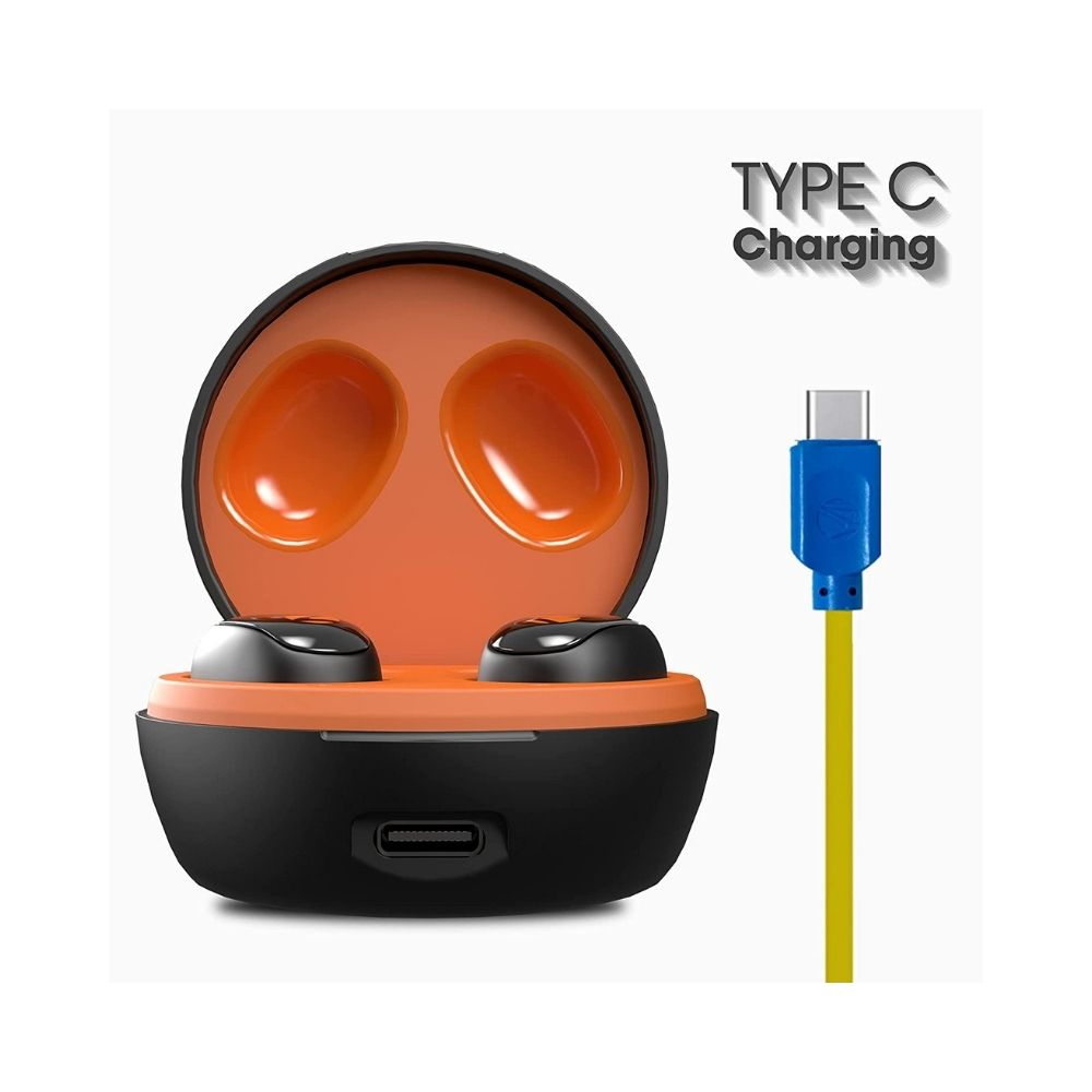 Zebronics Zeb-Sound Bomb 1 TWS Earbuds with BT5.0, Up to 12H Playback-(Orange)