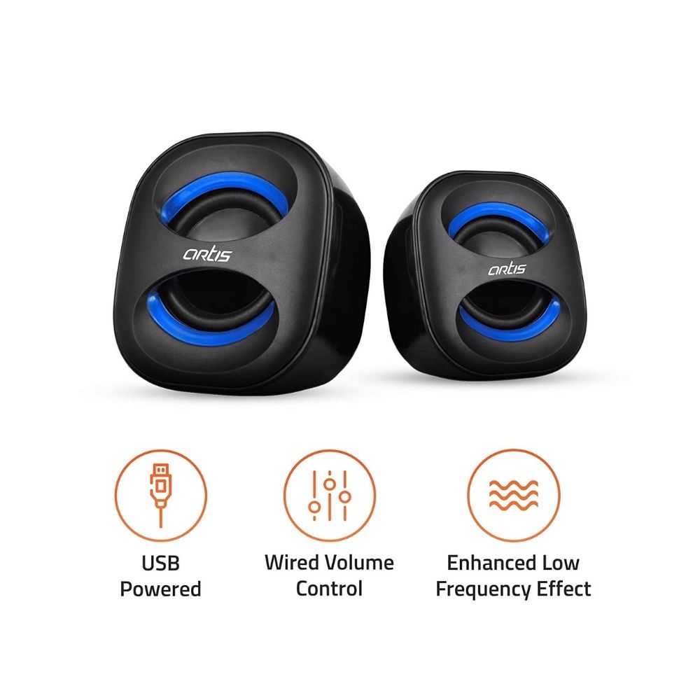 Artis Mini 2.0 USB Multimedia Speakers (Blue)