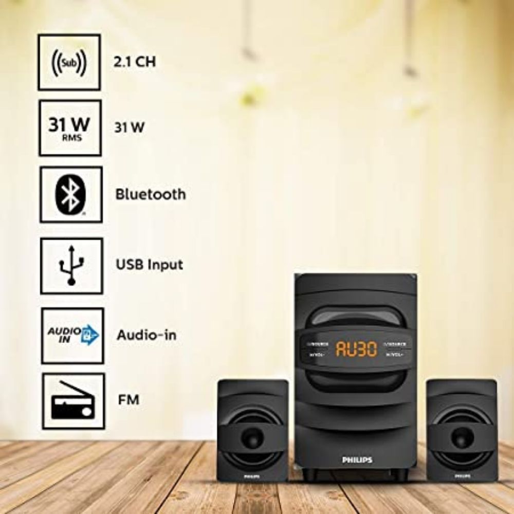 Philips Audio MMS2625B Bluetooth Multimedia Speakers (Black)
