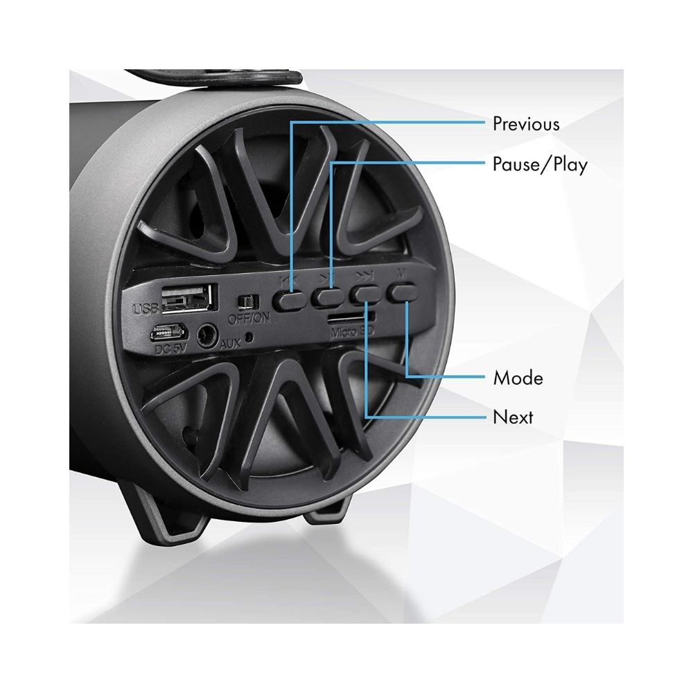 Zebronics ZEB-AXON Wireless Bluetooth 10W Barrel Finish Portable Speaker (Black)
