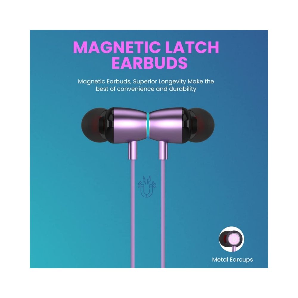 Portronics Conch 90 in Ear Wired Earphones with Mic, Type C Jack, 10mm Dynamic Drivers-(Purple)