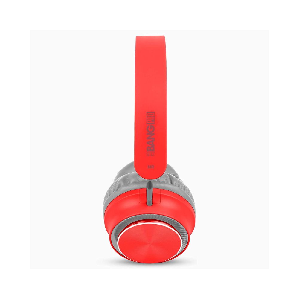 ZEBRONICS Zeb-Bang PRO Bluetooth v5.0 Headphone, Type C Charging, 40mm Driver and AUX.(Red)