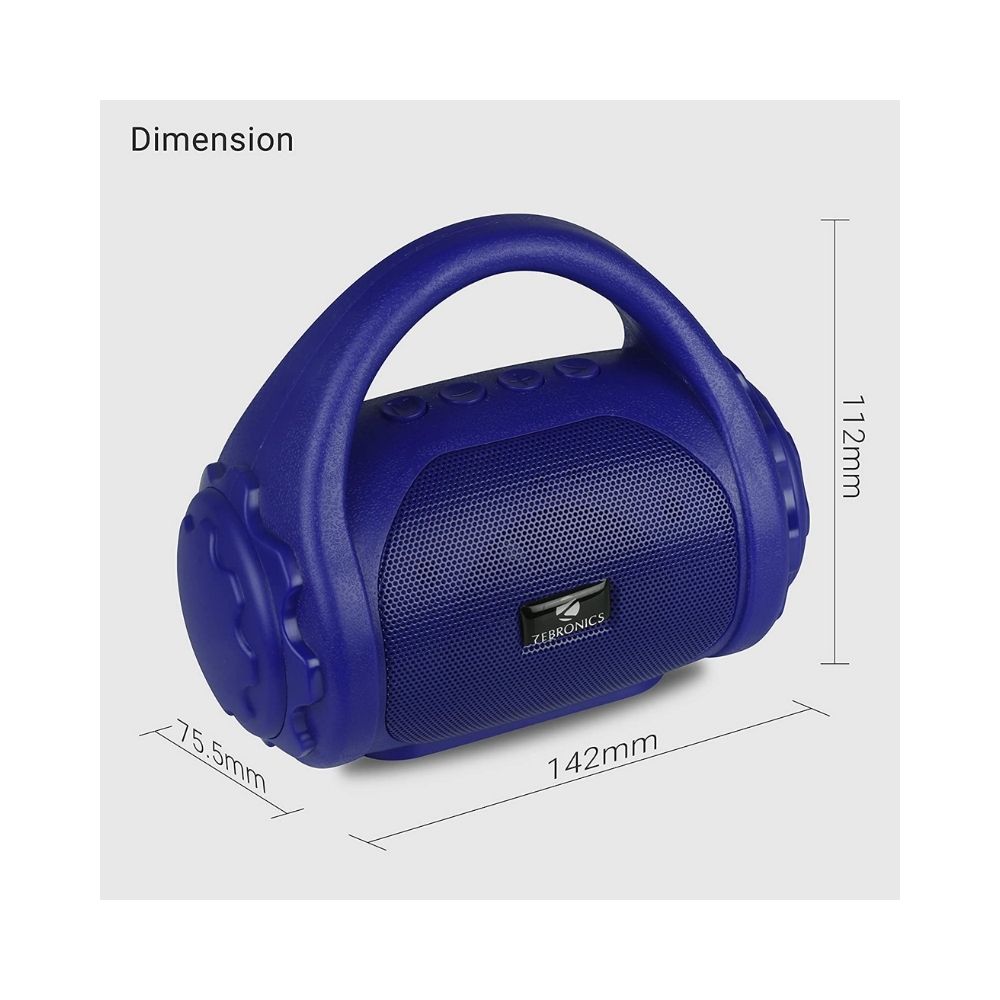 Zebronics ZEB-COUNTY 3 W Wireless Bluetooth Portable Speaker (Blue)