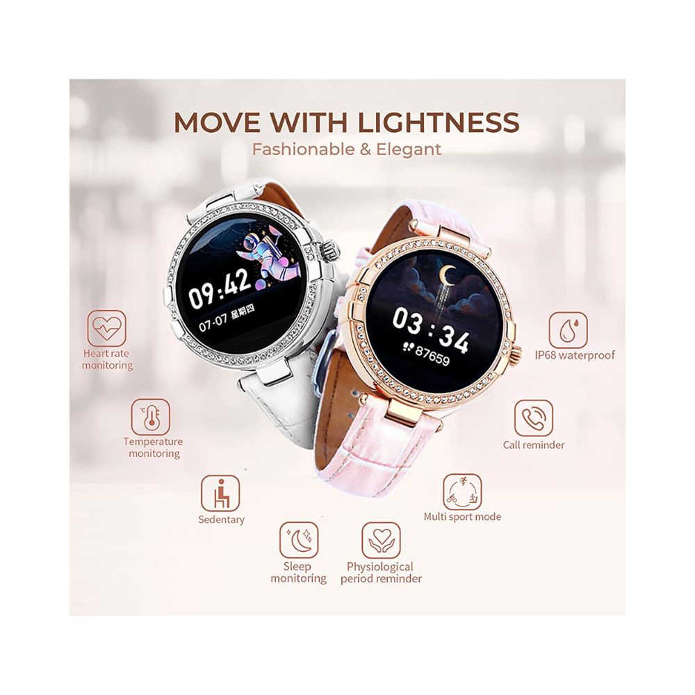 French Connection R8 series Women smartwatch (40 MM dial) with Full Touch HD screen - Silver