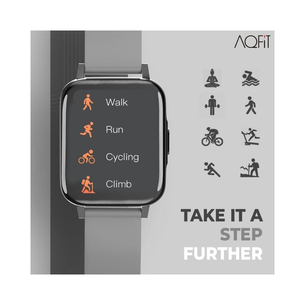 AQFIT W6 Smartwatch IP68 Water Resistant,  for Men and Women - Grey