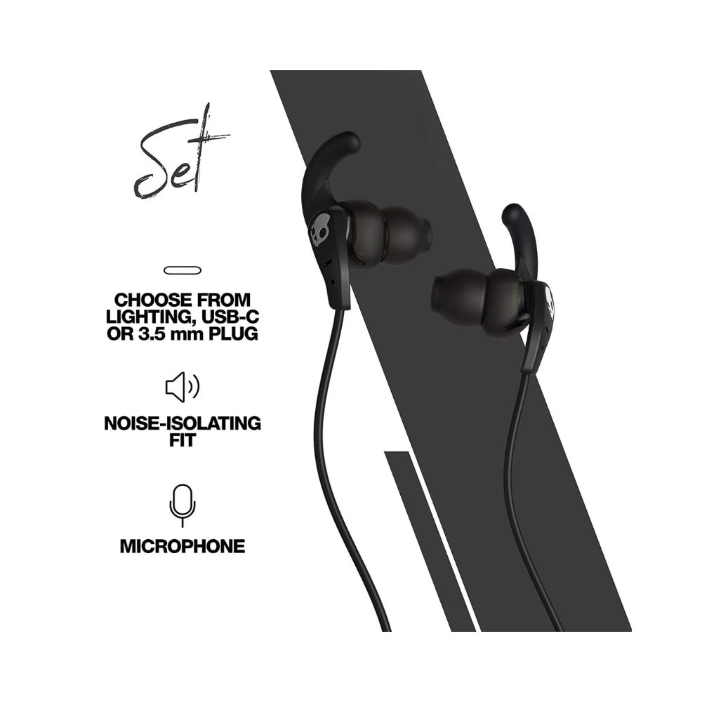 Skullcandy Set Sport Wired In-Earphone with Mic-(Black)