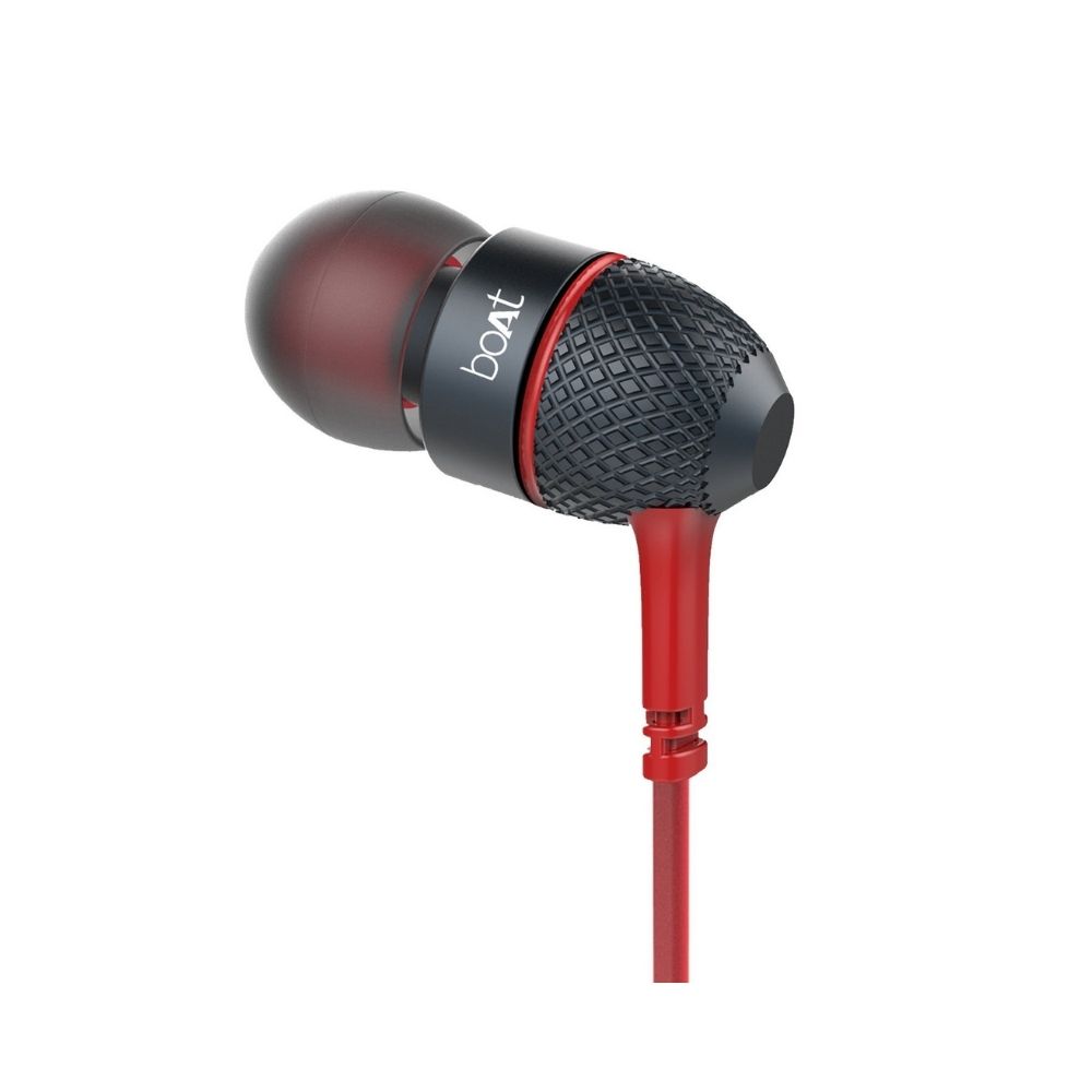 boAt BassHeads 228 in-Ear Wired Earphones  (Red, In the Ear)