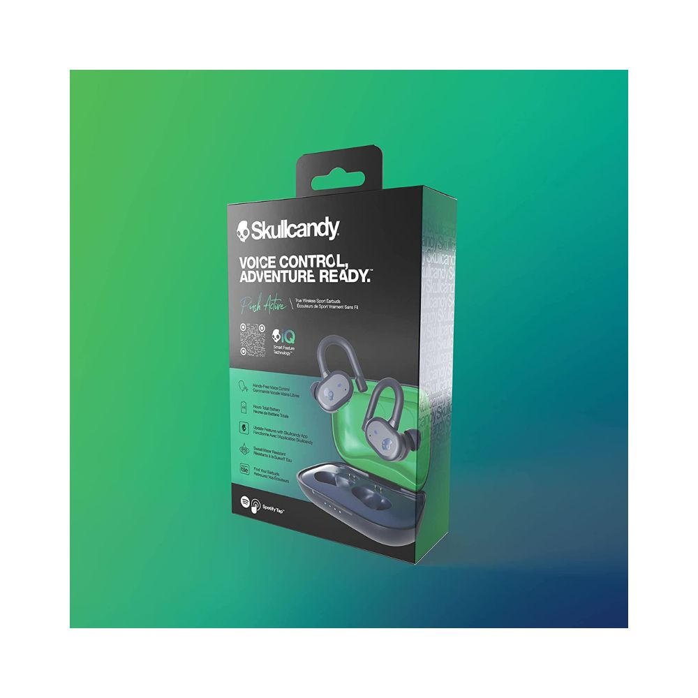 Skullcandy Push Active True Wireless Earbuds with 44 Hours Total Battery-(Dark Blue Green)