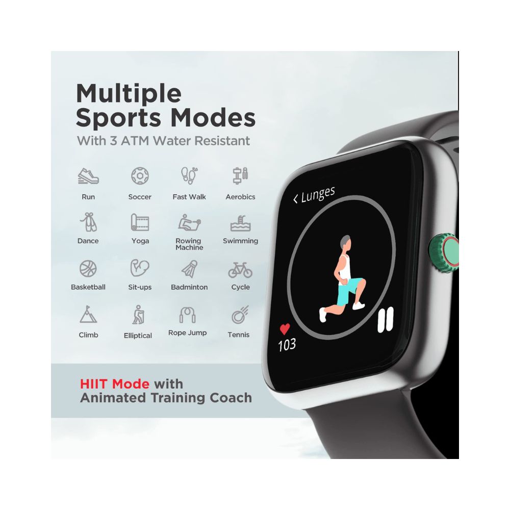 boAt Watch Mystiq with Stress Monitoring, HIIT, Breath Training Modes (Somber Grey)