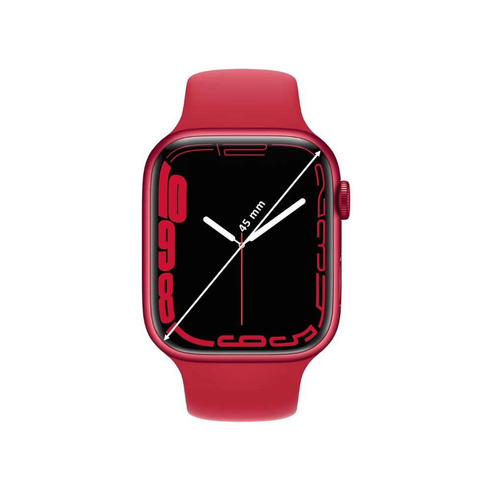 Apple Watch Series 7 GPS + Cellular, MKHV3HN/A 41 mm Aluminium Case (Red Strap, Regular)