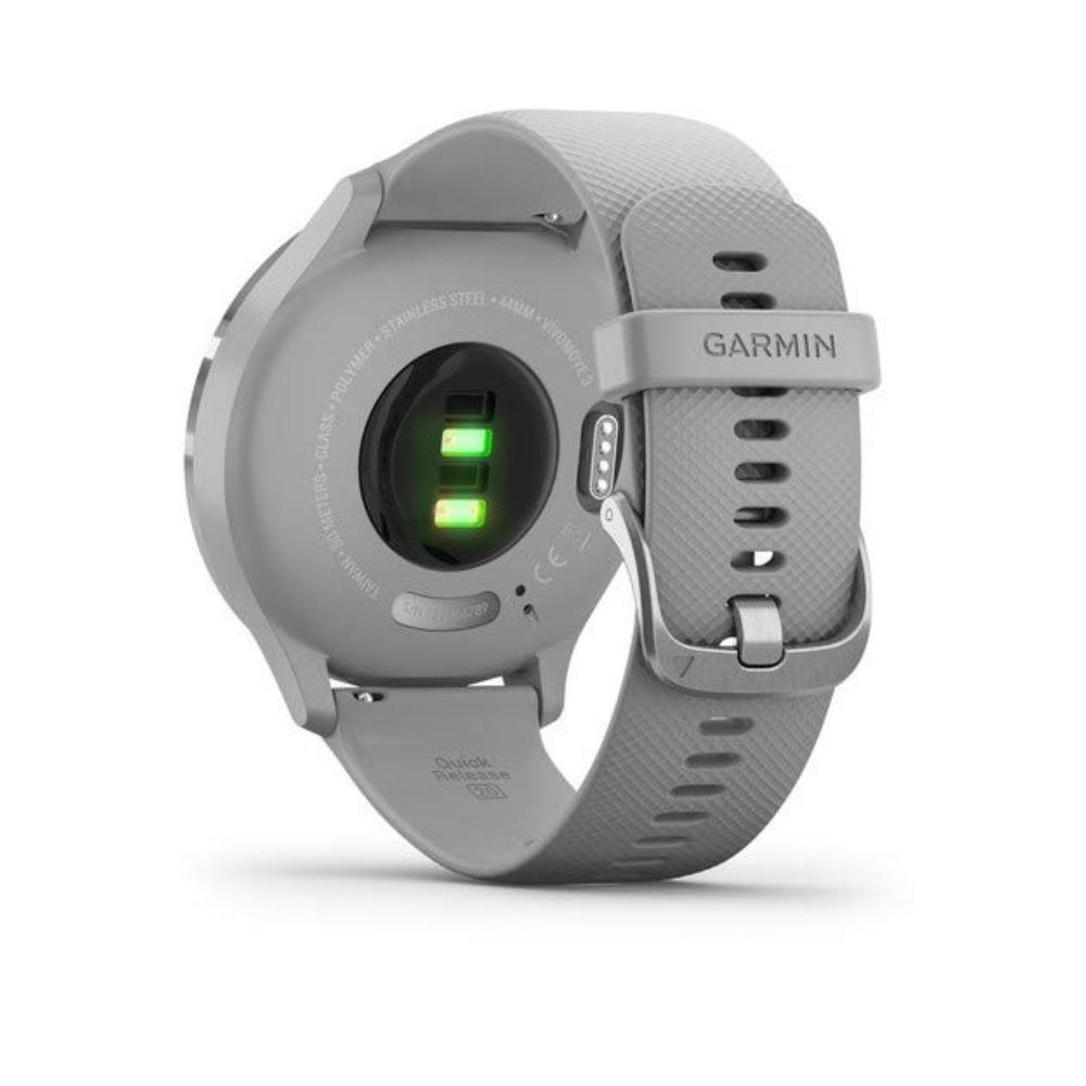 Garmin vívomove 3, Hybrid Smartwatch with Real Watch Hands and Hidden Touchscreen Display, Silver with Gray Case and Band