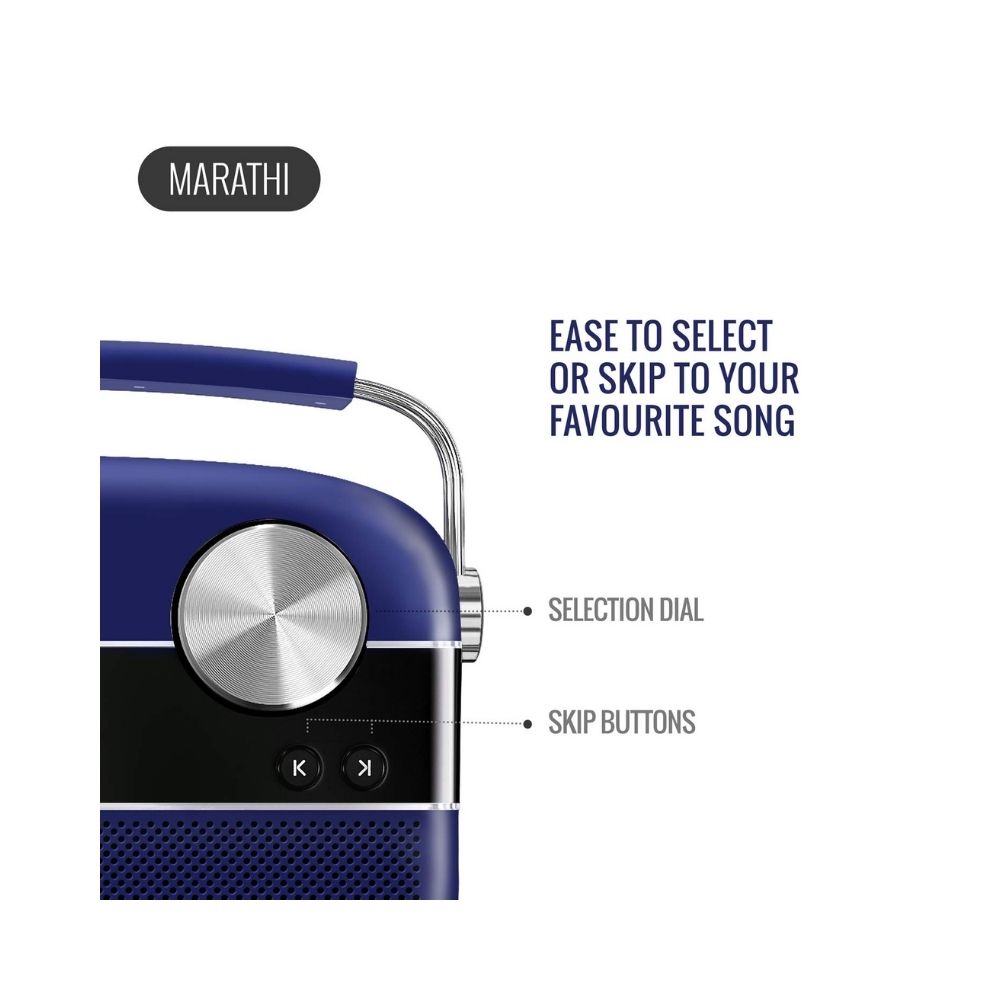 Carvaan Saregama Premium Marathi - Portable Music Player with 5000 Preloaded Songs, FM/BT/AUX (Royal Blue)