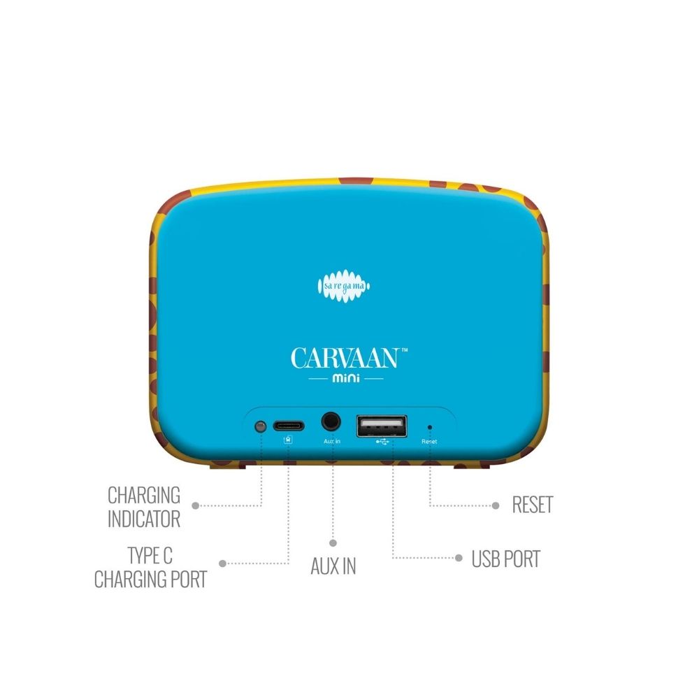 Carvaan Saregama Mini Kids - Pre-Loaded with Stories, Rhymes, Learnings, Mantras(Baby Blue)