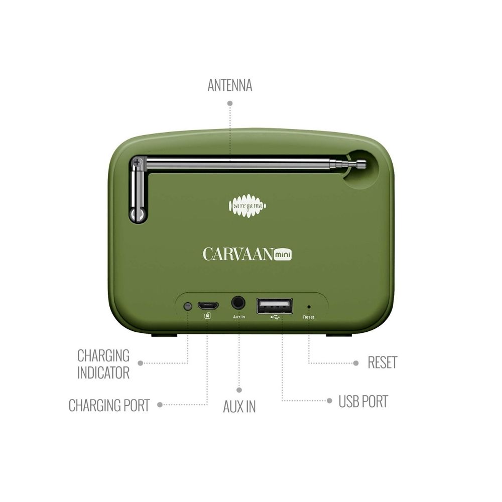 Saregama Carvaan Mini Hindi 2.0- Music Player with Bluetooth/FM/AM/AUX (Sapphire Green)