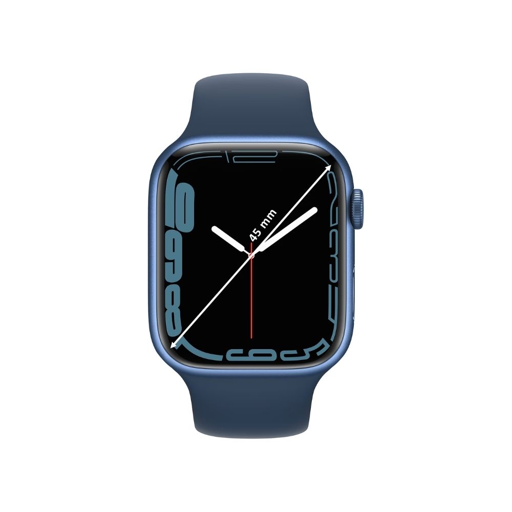 APPLE Watch Series 7 GPS + Cellular, MKJT3HN/A 45 mm Aluminium Case  (Blue Strap, Regular)