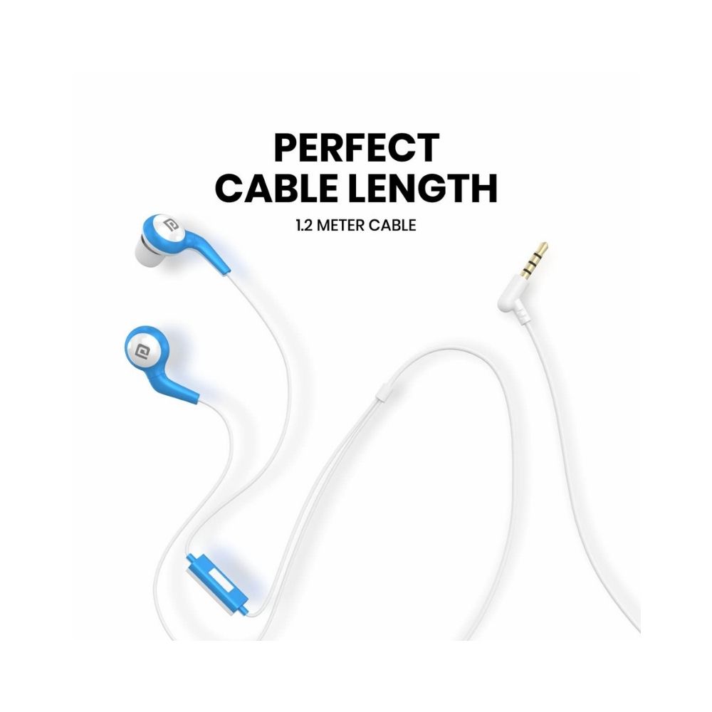 Portronics Conch 70 in-Ear Wired Earphone with Mic, 3.5mm Audio Jack, 1.2M(White)