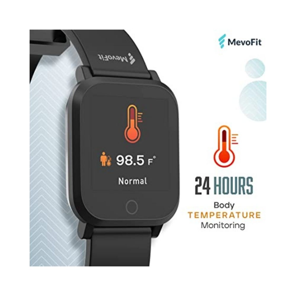 MevoFit AIR X1 - Smart Watch & Fitness Tracker Band for Men & Women (Space Black)