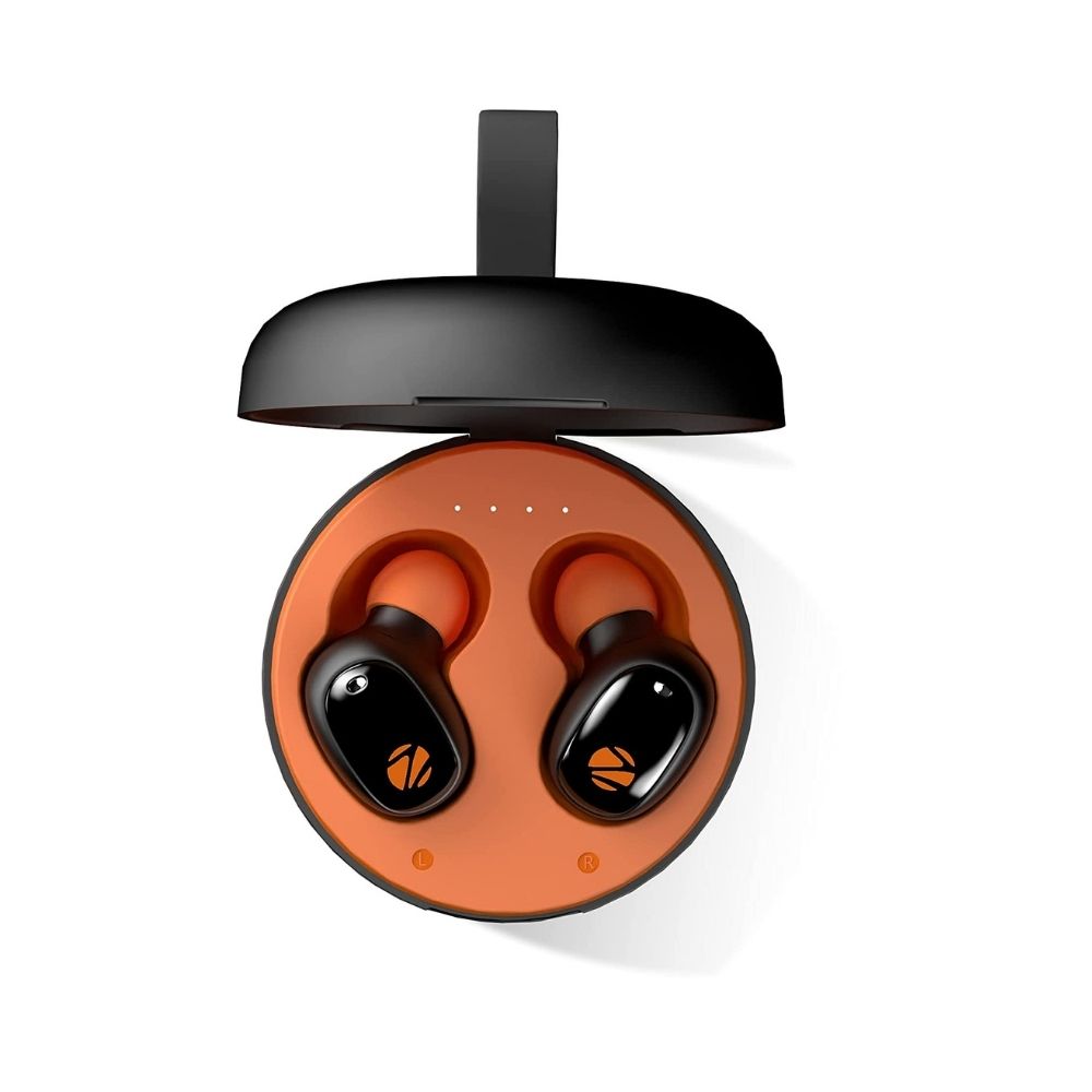 Zebronics Zeb-Sound Bomb 1 TWS Earbuds with BT5.0, Up to 12H Playback-(Orange)