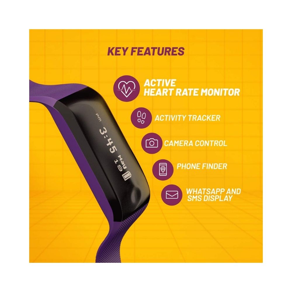 Fastrack Unisex Band Activity Tracker - Calorie Counter, Call and Message Notifications and up to 5 Day Battery Life (SWD90066PP01)