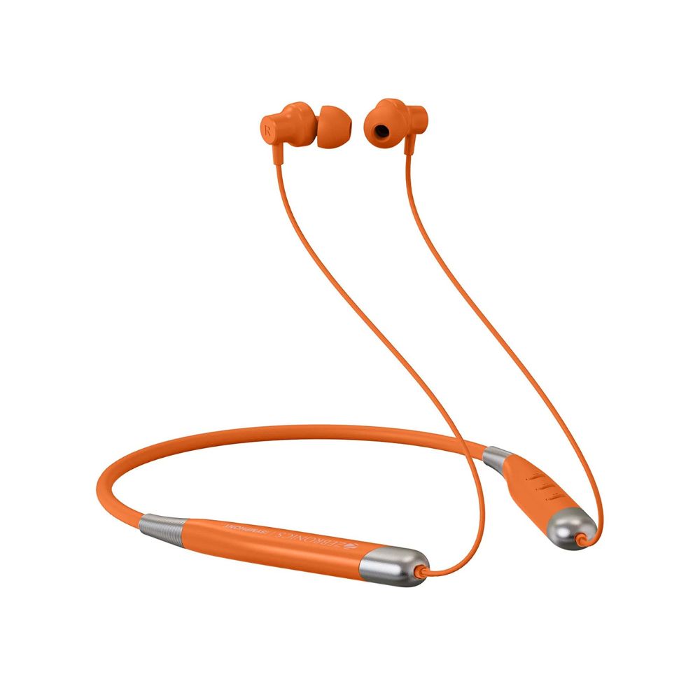 ZEBRONICS ZEB-SYMPHONY wireless neckband earphone with BT v5.2, Type C charging-(Orange)