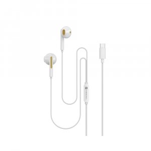 Portronics Conch 120 in Ear Type C Wired Earphone with Mic, 1.2M Tangle Resistant Cable(Yellow)
