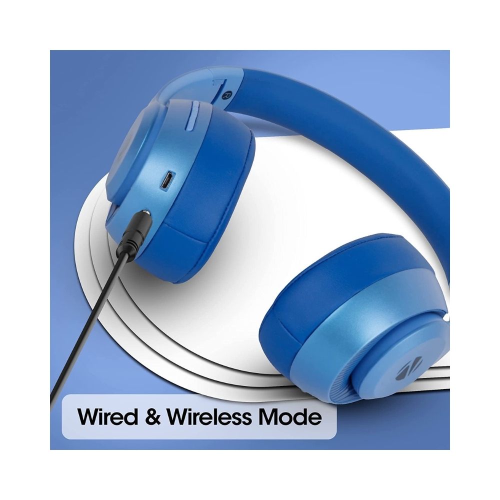 Zebronics Zeb-Duke1 Bluetooth Wireless Over Ear Headphones with Mic-(Blue)