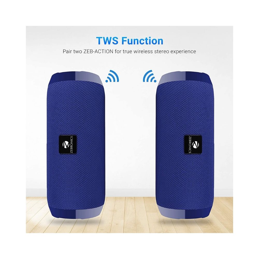 Zebronics Zeb-Action 10 W Bluetooth Speaker  (Blue, Stereo Channel)