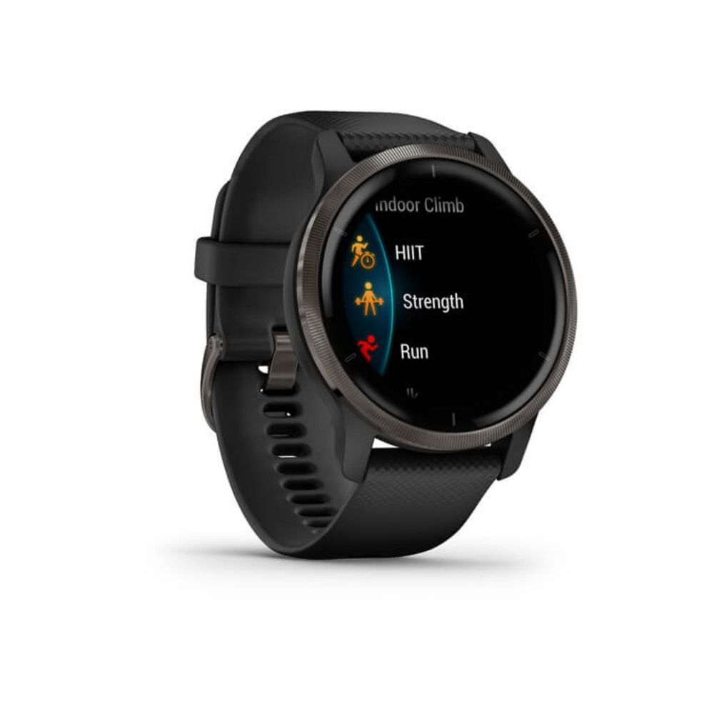 Garmin Venu 2, GPS Smartwatch with Advanced Health Monitoring and Fitness Features (Venu 2, Slate Stainless Steel Bezel with Black Case and Silicone Band)