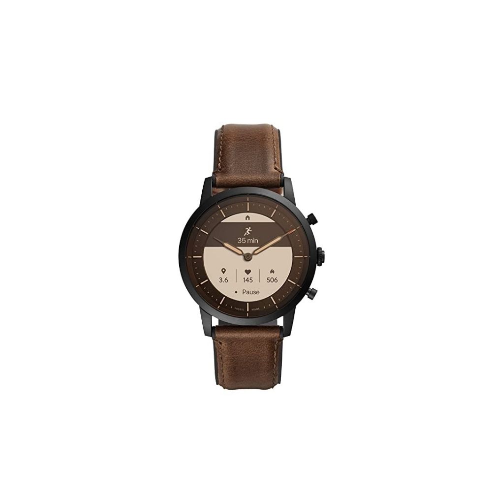 Fossil Collider Hybrid Hr Smartwatch Black Dial Men's Watch (FTW7008, Brown)
