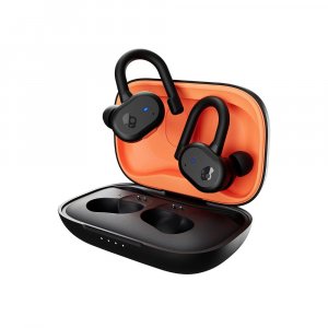 Skullcandy Push Active True Wireless Earbuds with 44 Hours Total Battery-(True Black/Orange)