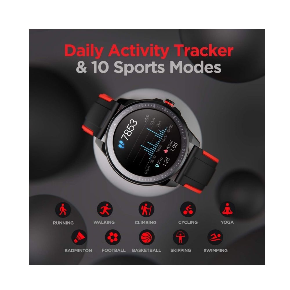 boAt Flash Edition Smartwatch with Activity Tracker (Moon Red)