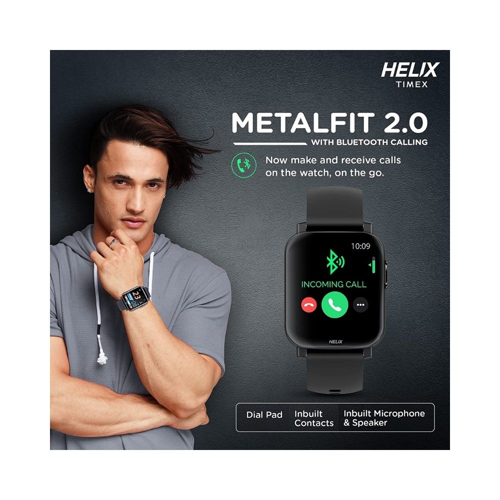 Helix TIMEX METALFIT 2.0 smartwatch with Bluetooth calling (Black)