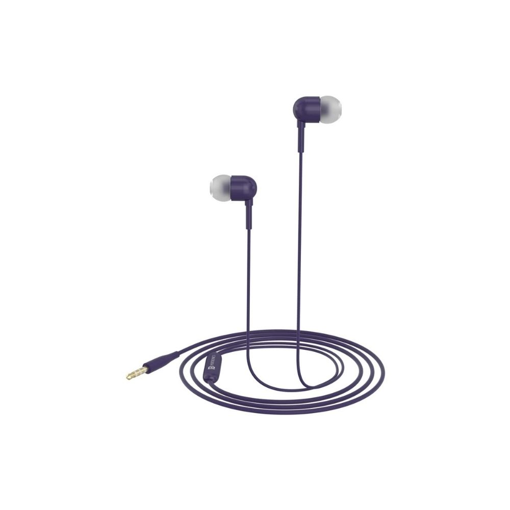 Portronics Conch 50 in-Ear Wired Earphone with Mic, 3.5mm Audio Jack(Violet)