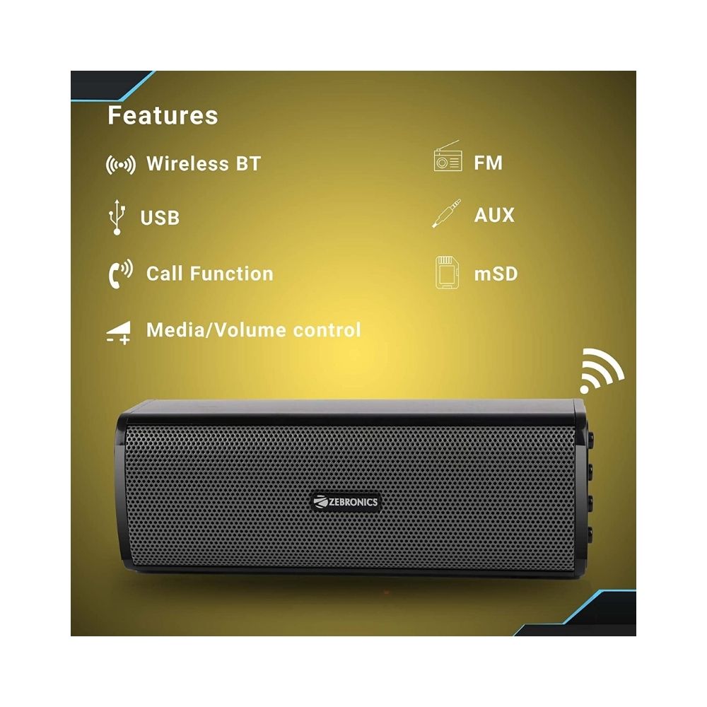 Zebronics Zeb-VITA Wireless Bluetooth 10W Portable Bar Speaker (Grey)
