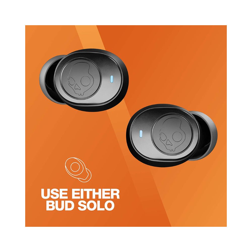 Skullcandy Jib True Wireless Earbuds with 22 Hours Total Battery-(Orange Black)